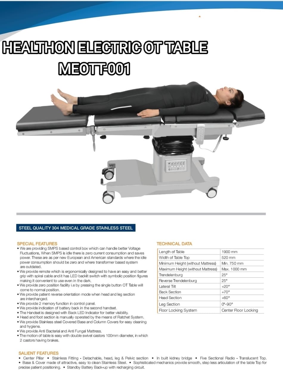 HEALTHON ELECTRIC OT TABLE